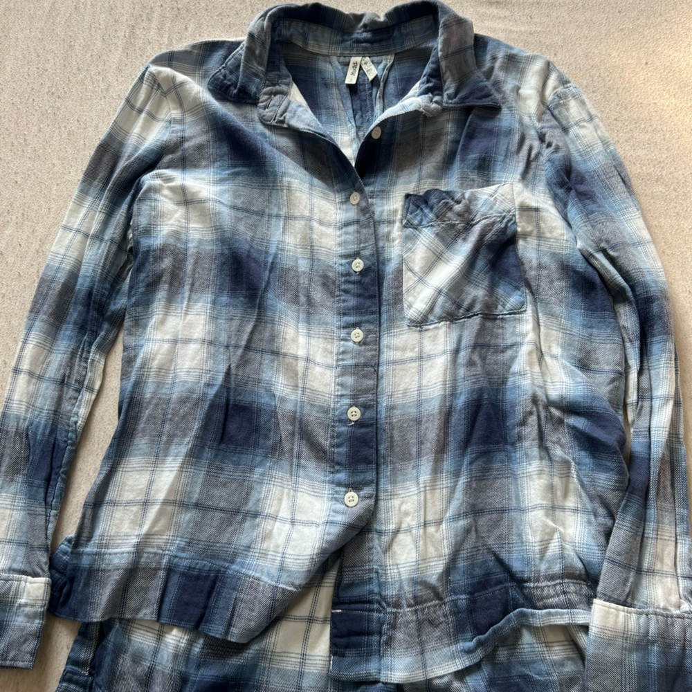 Mudd Light Blue and White Plaid Shirt
